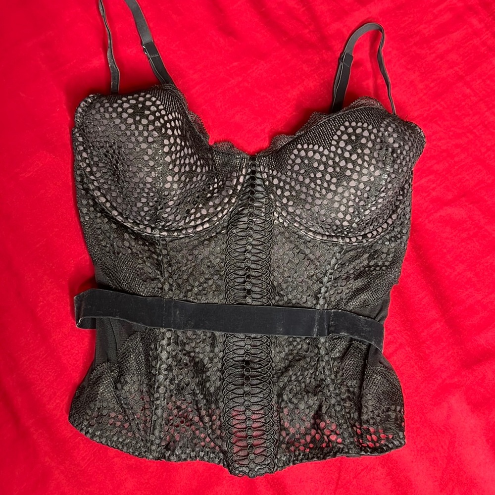 Victoria's Secret Black Lace Corset Bra